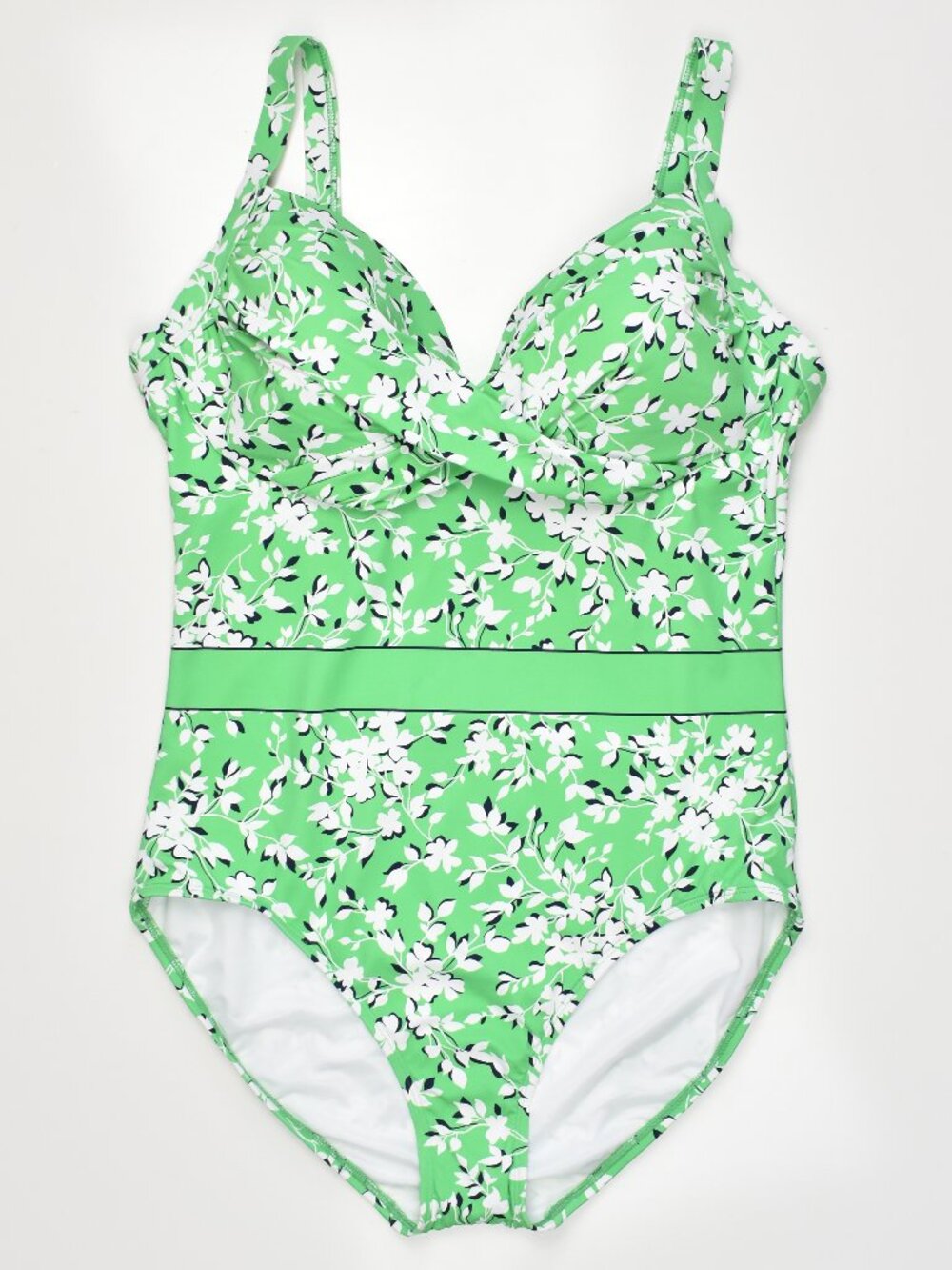 Lands’ End Draper James x Wrap Swimsuit Floral Green - 12D - Picture 1 of 7